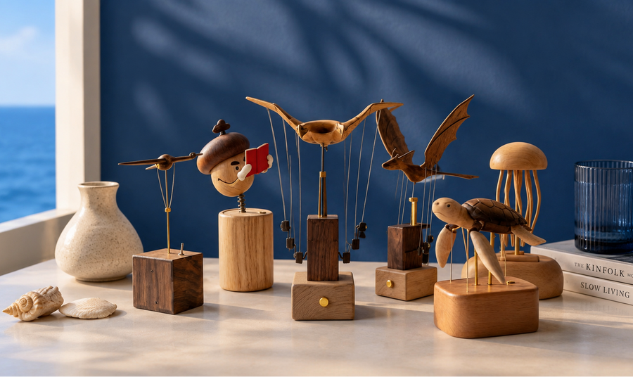 Wooden desk decor that earns its little corner